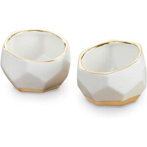 Geometric Ceramic Planters Decorative Bowls (Set of 2)